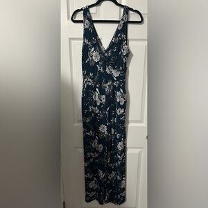 Gilli Navy and White Floral Jumpsuit
